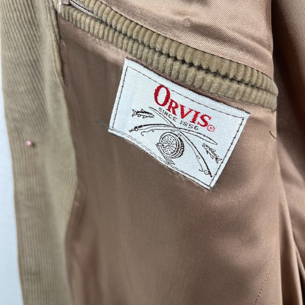 ORVIS Blazer Mens 40 Corduroy Sport Coat Jacket Elbow Patch 3 Button Brown - Picture 5 of 16